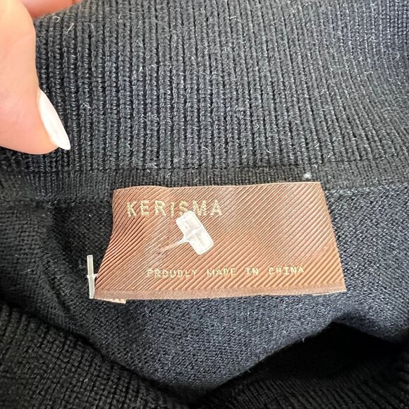 Kerisma Womens M/L Short Sleeve Turtle Neck Oversized Mercerized Wool Blend Top - Picture 5 of 7